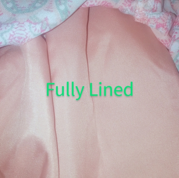 Decree Women's Paisley Folksy Peach Fully Lined Shortall With Wrap Top W… - Picture 10 of 11